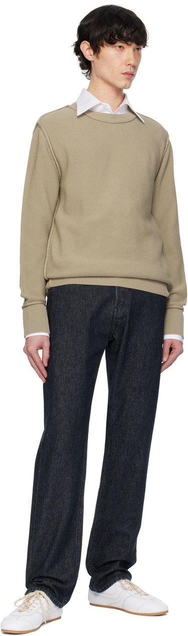 Pleteni pulover Moncler Moncler Textured Cotton Sweater Bež | K10919C00001M1367, 4