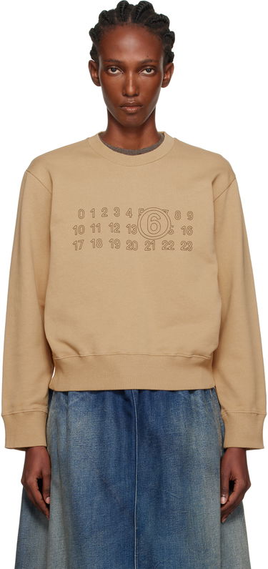 Pulover Maison Margiela MM6 Maison Margiela Printed-Logo Sweatshirt Bež | S52GU0248 M25025, 0