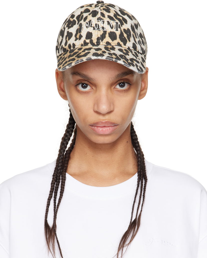 Kapa GANNI GANNI Leopard Print Baseball Cap Večbarvna | A6303