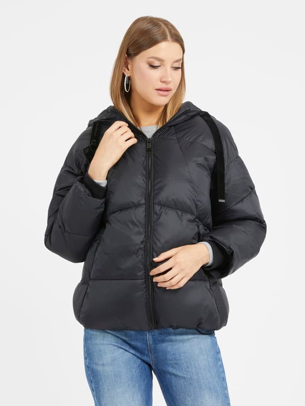 Puhovka GUESS Hooded Črna | W3BL21WG0V0, 0