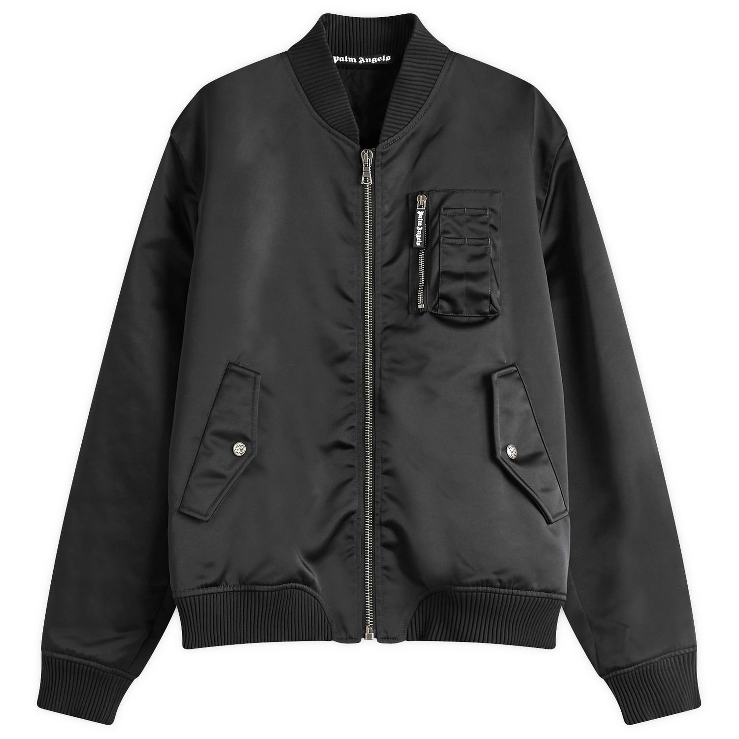 Bomber jakna Palm Angels Black Bomber Jacket With Logo Patch Črna | PMEH033S25FAB0011010, 0