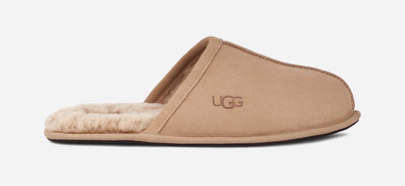 Superge in čevlji UGG ® Scuff Slipper for Men in Tan, Size 7, Leather Bež | 1101111-SAN