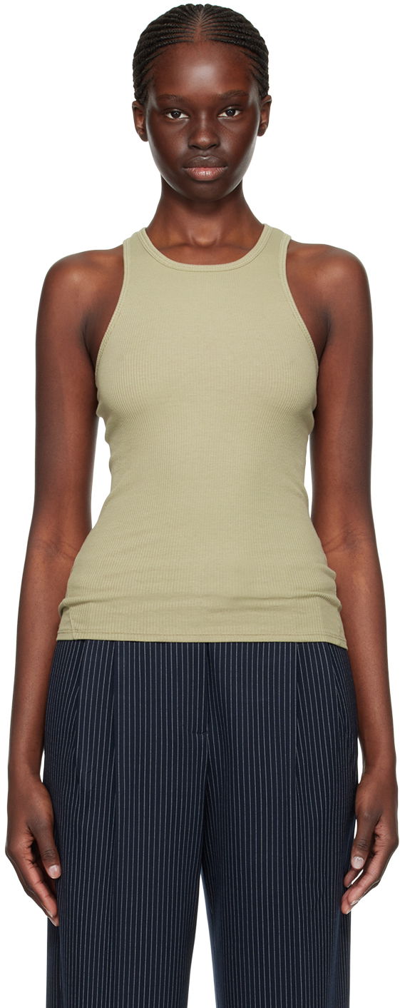 Majica brez rokavov rag & bone Essential Rib Tank Top Zelena | WCC22FT020ER20
