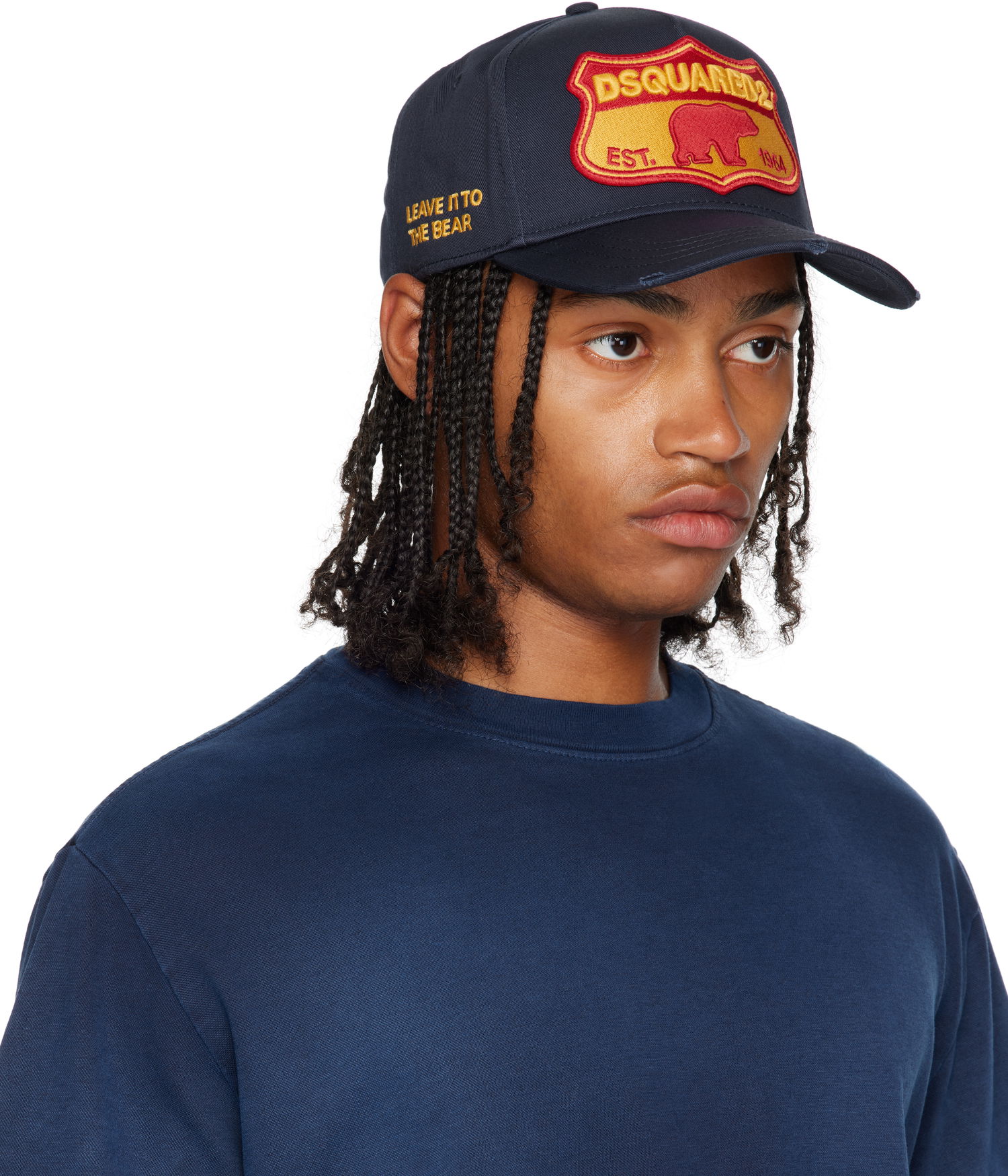 Kapa DSQUARED2 Dsquared2 Baseball Cap with Patch Mornarica | BCM0493 05C00001 3073, 1