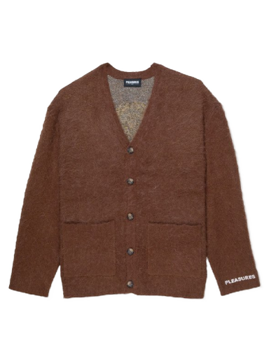 Pleteni pulover Pleasures Juicy Cardigan Rjava | P22F014-BROWN