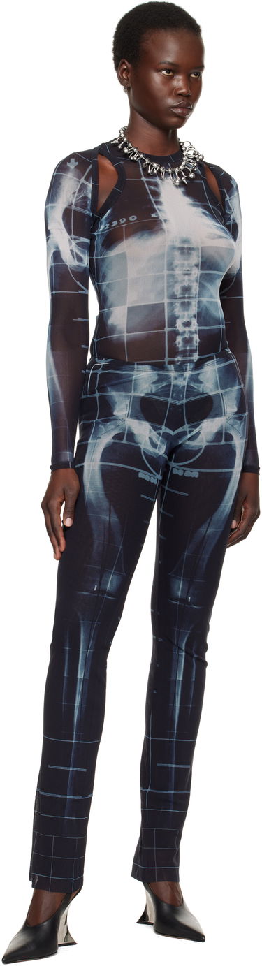 Bodi Jean Paul Gaultier Jean Paul Gaultier 'The Squeletor' X-Ray Print Mesh Top Črna | 25/33-F-TO243-T580-005956, 3
