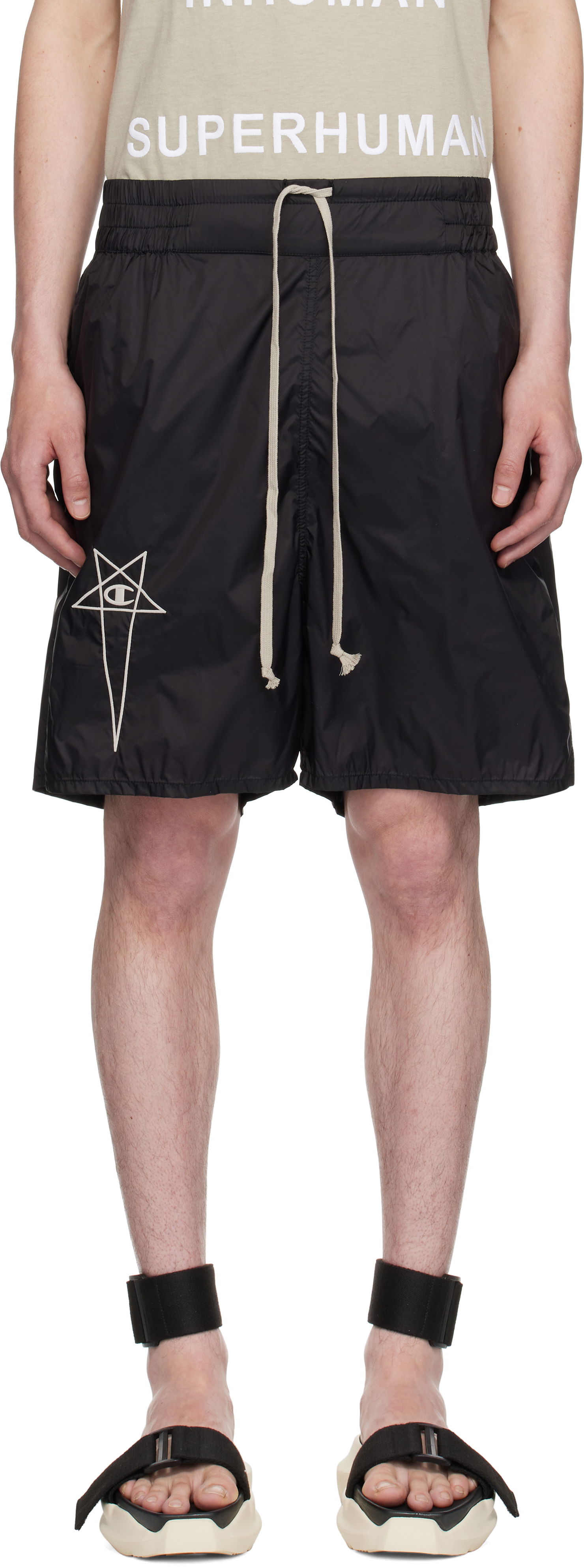 Kratke hlače Rick Owens Rick Owens Champion Edition Taffeta Shorts Črna | CM01E1681 CHNY NYLON, 0