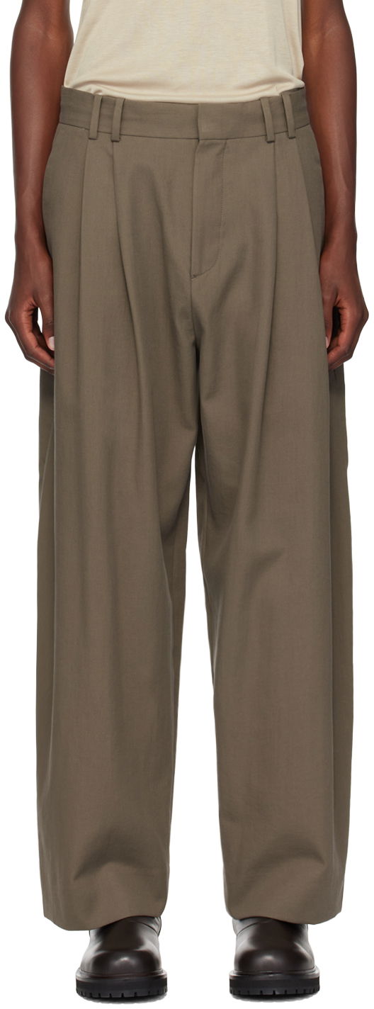 Hlače Studio Nicholson Studio Nicholson Line Pleated Trousers Zelena | LINE SNM - 1185