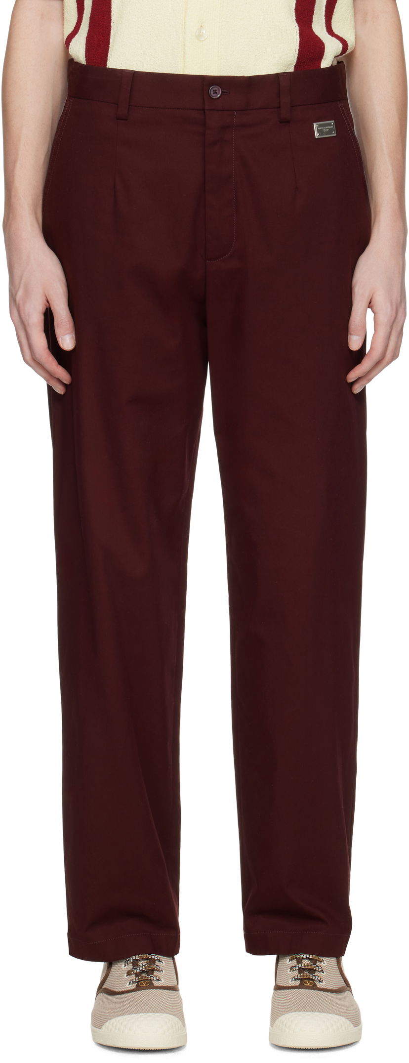 Hlače Dolce & Gabbana Dolce&Gabbana Gabardine Trousers Bordo | GV5ZHTFUFNV