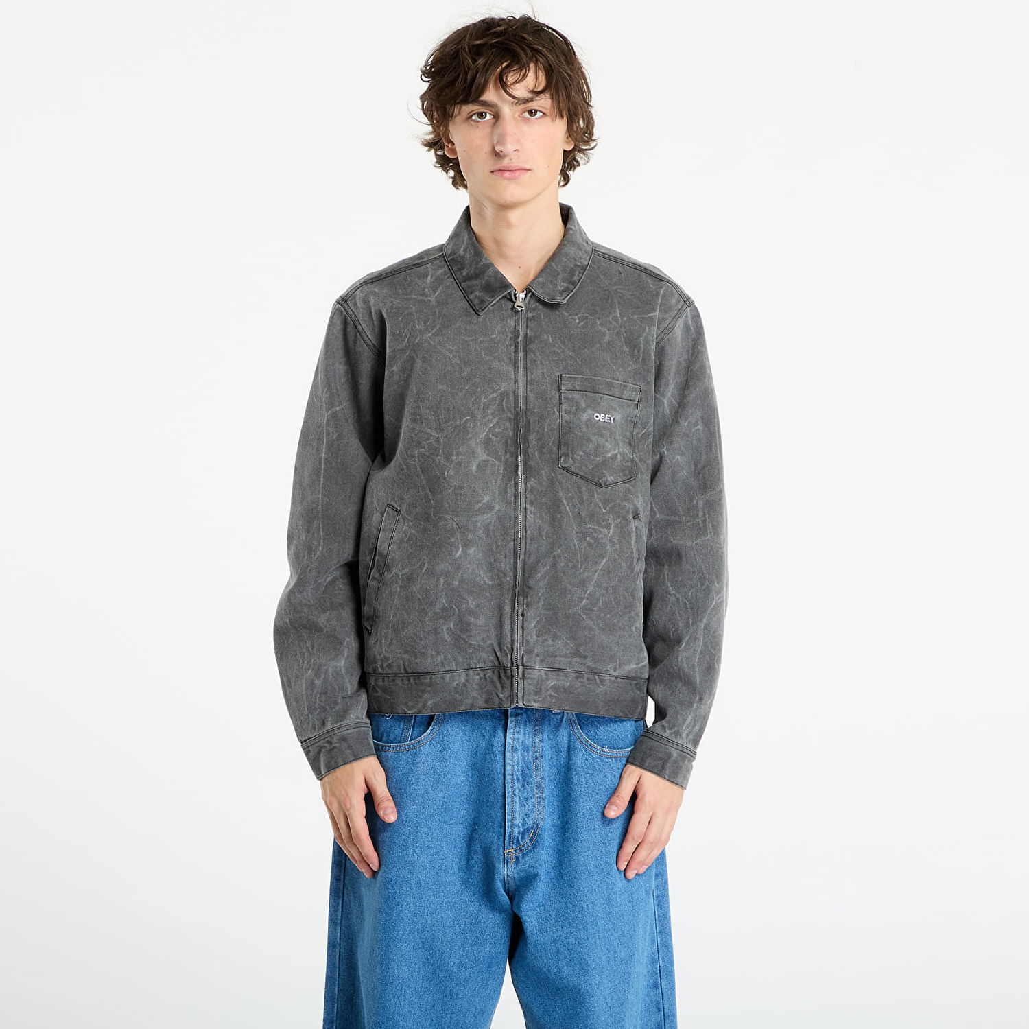 Jakna OBEY OBEY Workman Zip Jacket Siva | 121800599-BWA, 0