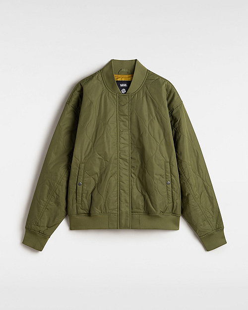 Bomber jakna Vans Vans Bennet Quilted Bomber Jacket Zelena | VN000MANZBF