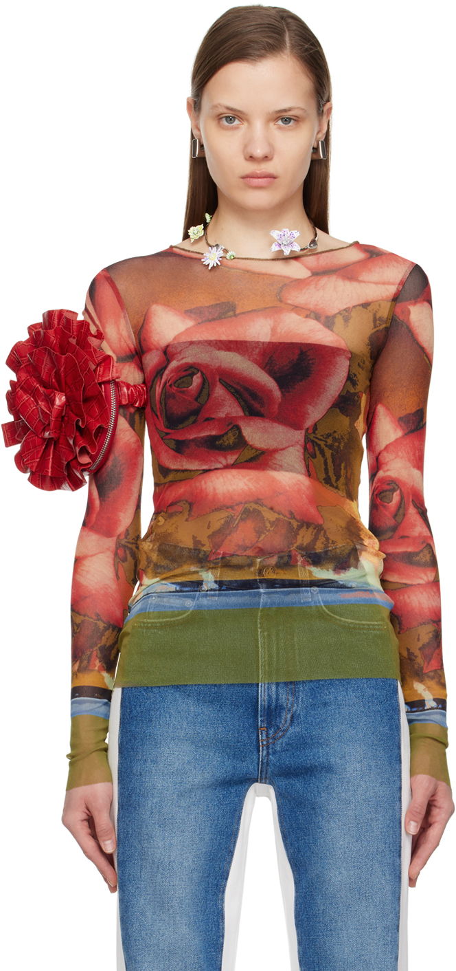 Majica Jean Paul Gaultier Jean Paul Gaultier Roses Print Long Sleeve T-Shirt Večbarvna | 24/25-U-TO132-T547-403050