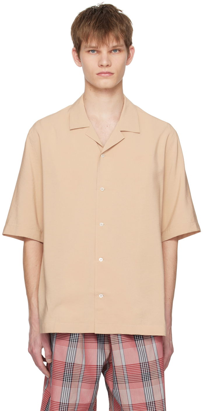 Srajce Studio Nicholson Studio Nicholson Archer Camp Collar Shirt Bež | ARCHER SNM - 982