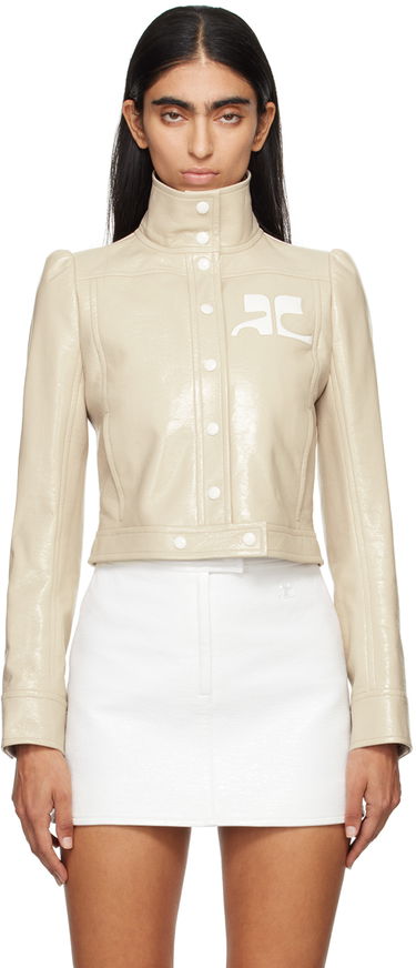 Jakna Courrèges Reedition Cropped Faux Leather Jacket Bež | PERCBL005VY0014, 0
