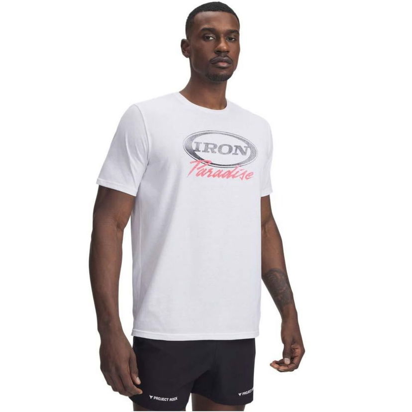 Majica Under Armour Project Rock Iron Paradise T-Shirt Bela | 1389945-100