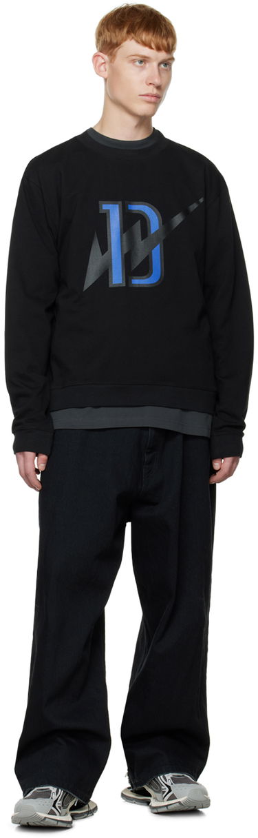 Pulover We11done Thunder Graphic Sweatshirt Črna | WD-TS3-22-808-U-BK, 3