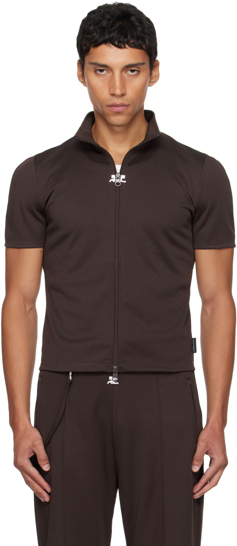 Trenirka Courrèges Courrèges Interlock Tracksuit Top Rjava | 325JTO447JS0250
