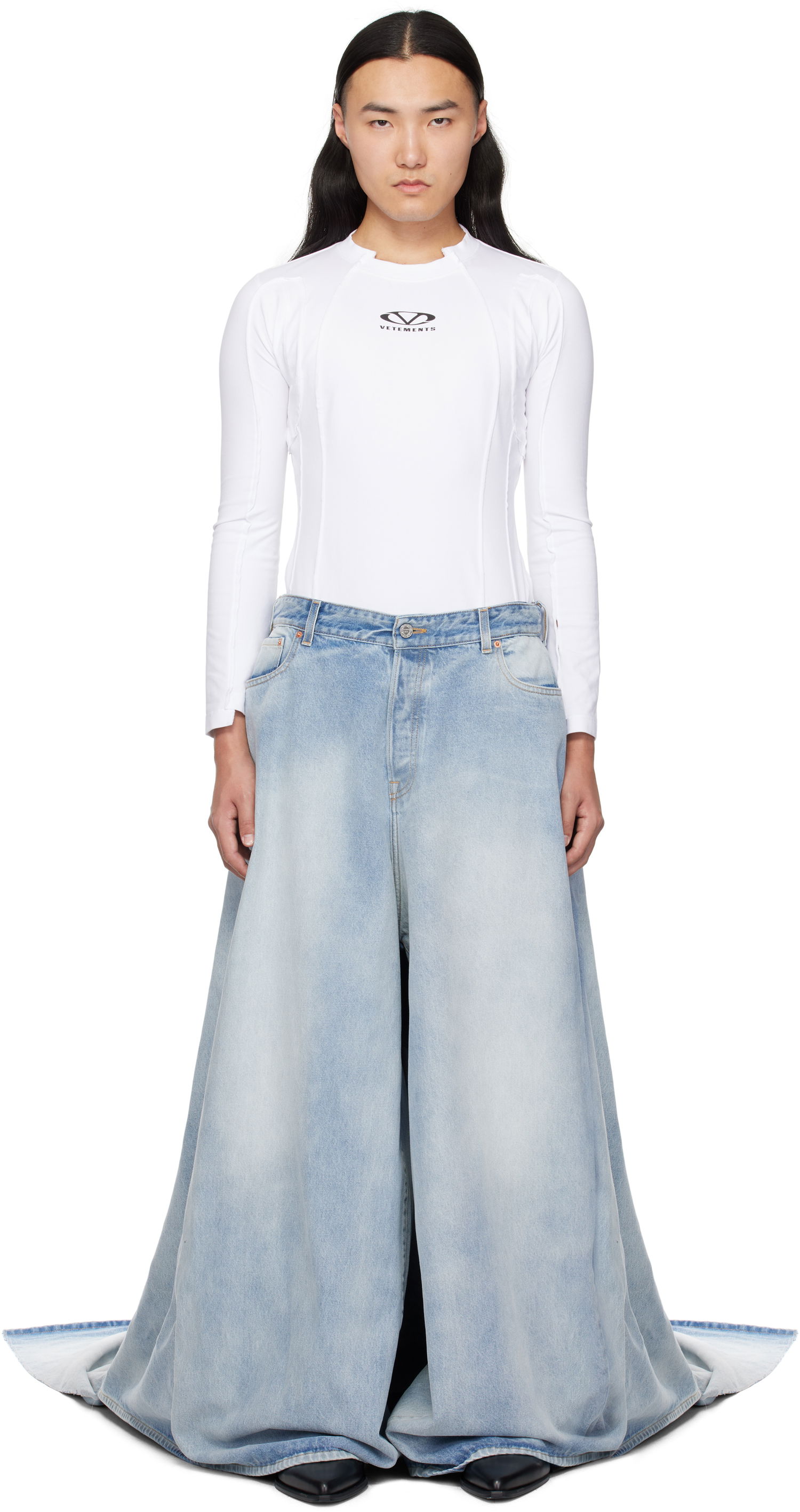 Kavbojke VETEMENTS Vetements Train Jeans Modra | UA66PA500L, 0