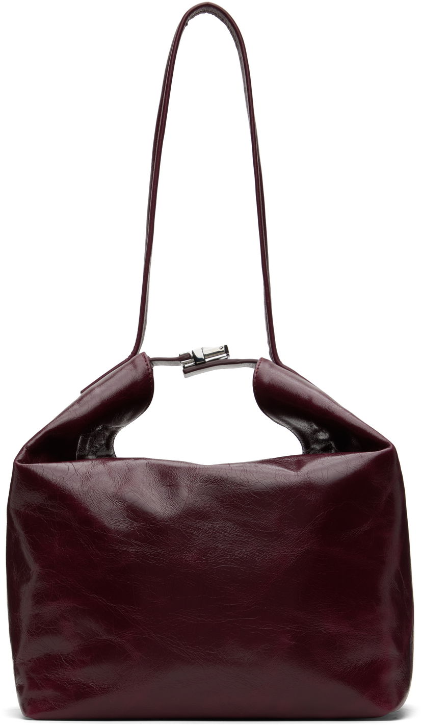 Torbica BY FAR BY FAR Maxi Bea Creased Leather Shoulder Bag Bordo | MWBSB054CL034RD028PL