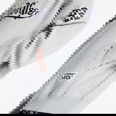 Pulover BAPE A BATHING APE Baseball Logo Relaxed Fit Pullover Hoodie Siva | 001PPL301004MGRA, 4
