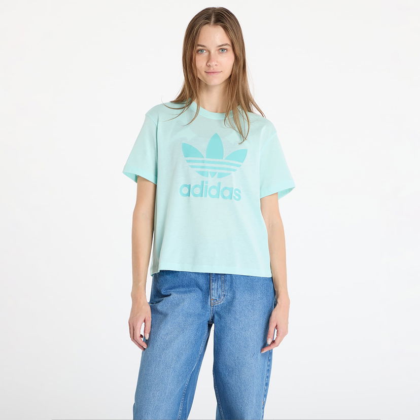 Majica adidas Originals Adicolor Trefoil Boxy T-Shirt Turkizna | JD3142