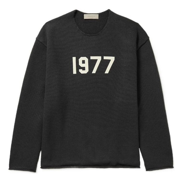 Pleteni pulover Fear of God Fear of God Essentials 1977 Raw Edge Sweater Črna | FOG-SS22-010