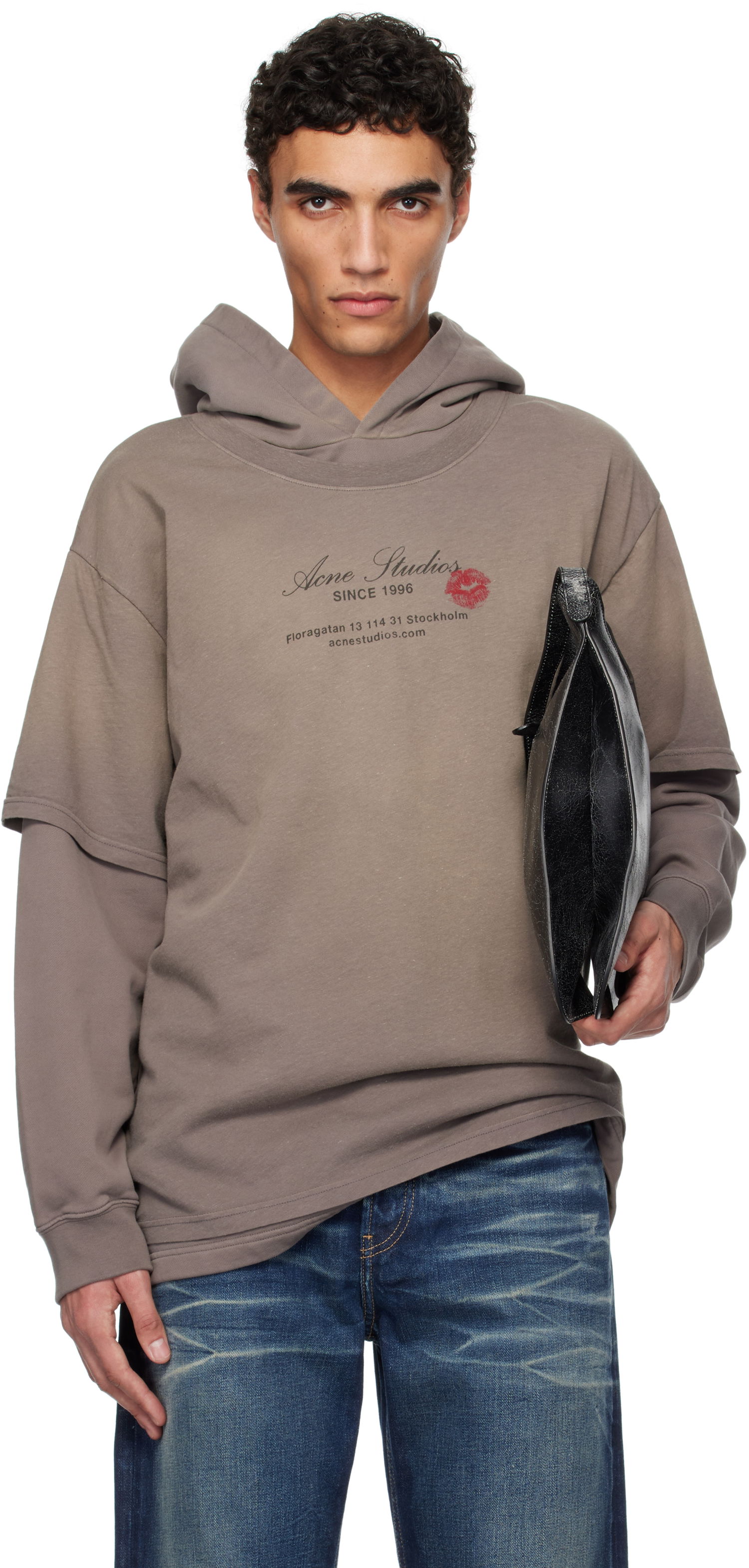 Pulover Acne Studios Acne Studios Double-Layered Hoodie Rjava | AI0160-, 0
