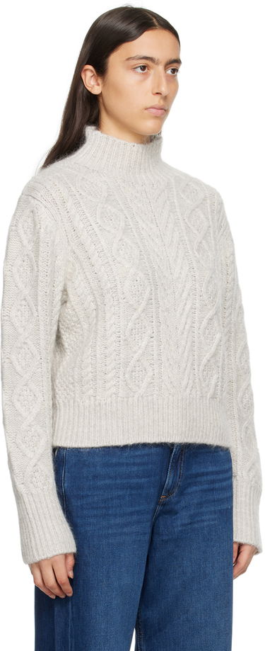 Pleteni pulover rag & bone Brody Cable Knit Sweater Siva | WAS23F036SL36, 1