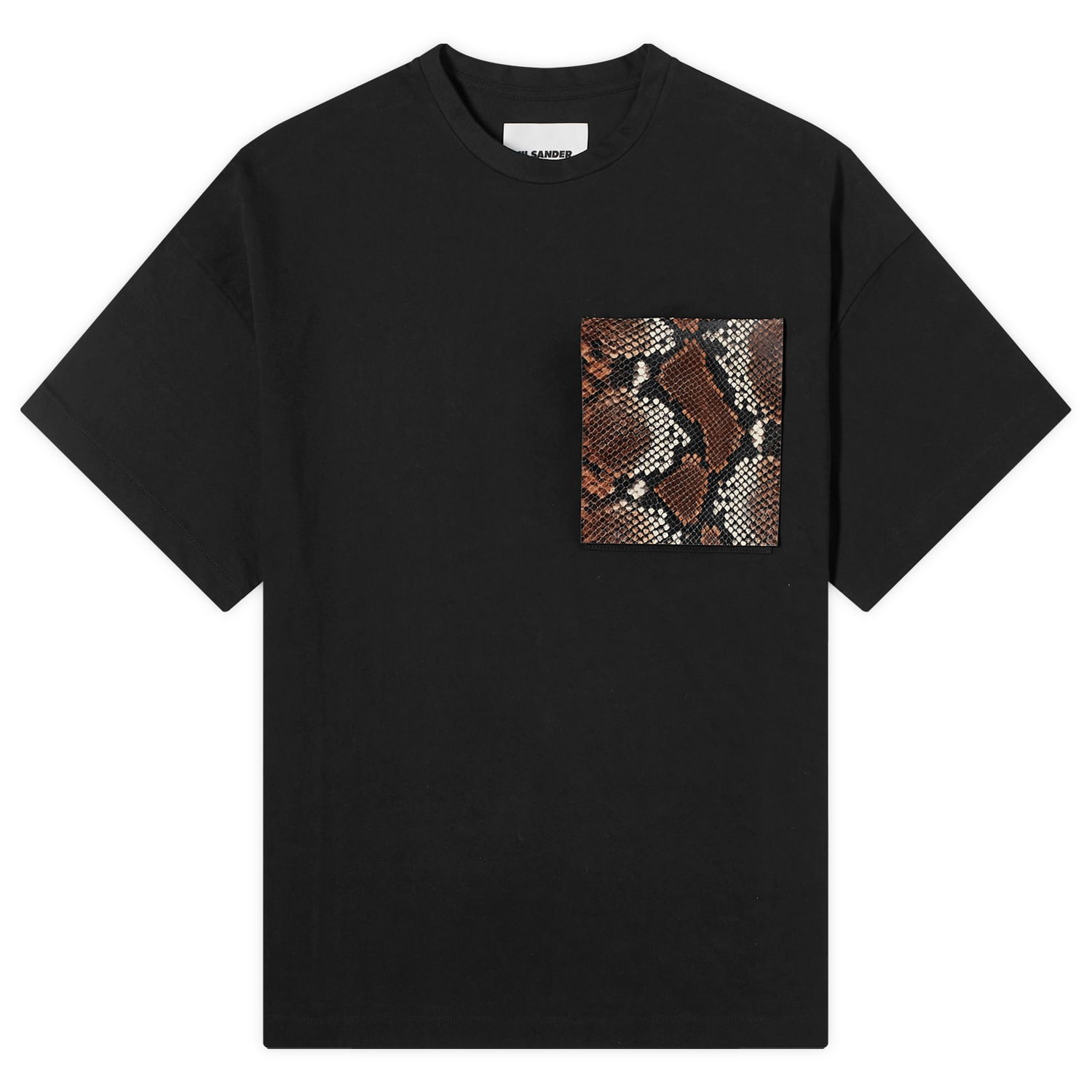 Majica Jil Sander Python Print Pocket Črna | J21GC0157-J20035-001, 0