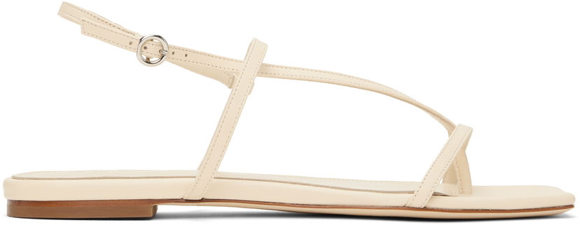 Modni dodatki Aeyde Aeyde Ella Leather Toe-Post Sandals Bež | A11-FS-BERS8MFL-0121-100-007