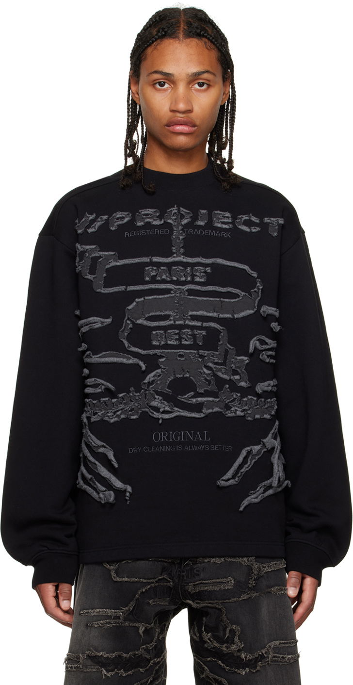 Pulover Y/PROJECT Graphic Print Long Sleeve Sweatshirt Črna | SWEAT54-S25