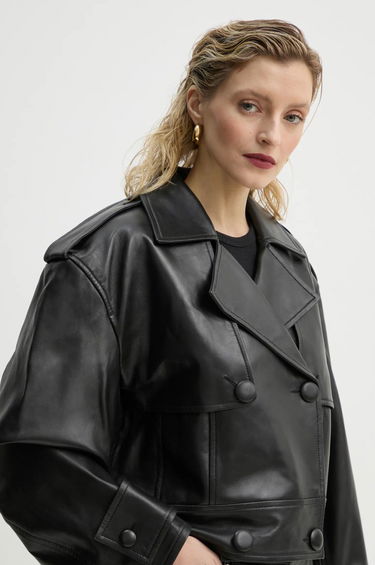 Trenčkot STAND STUDIO Stand Studio Bloom Cropped Leather Jacket Črna | 66387.7010, 4