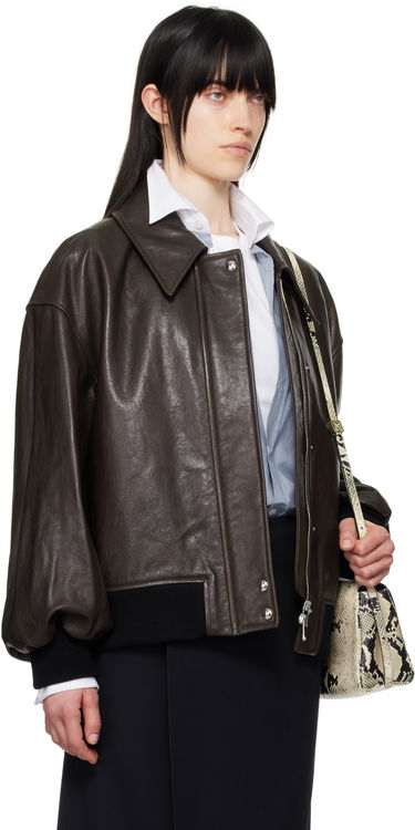 Bomber jakna Khaite Khaite Shelman Leather Jacket Rjava | 6166729, 1