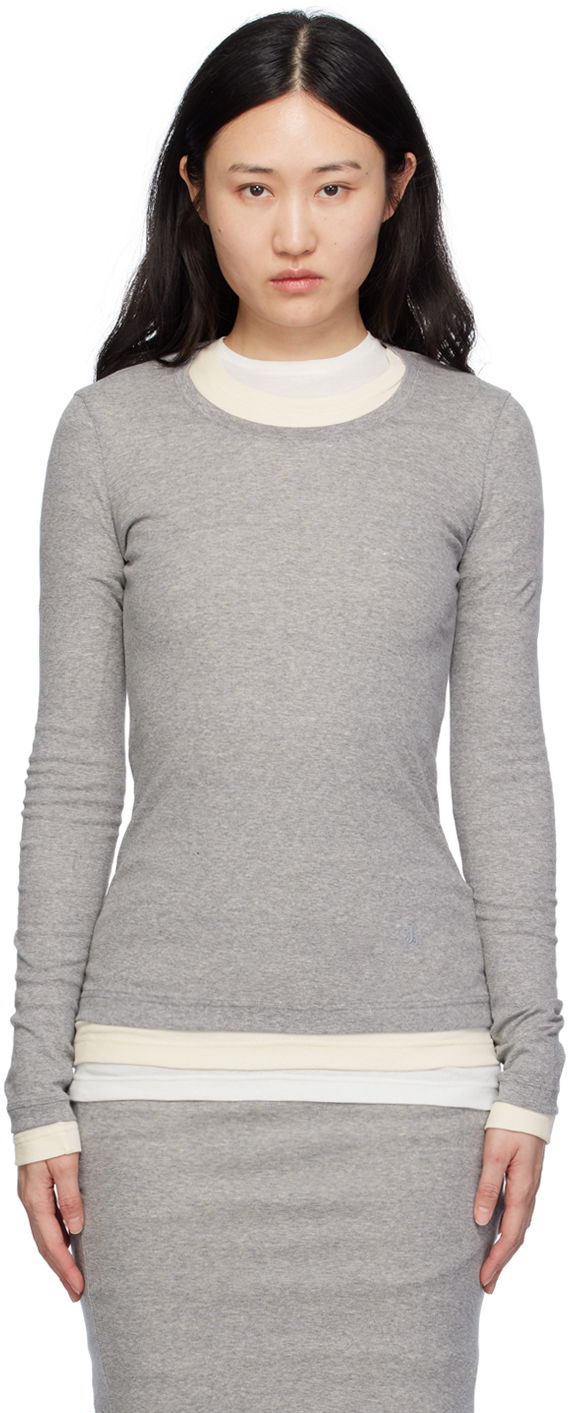 Majica Jil Sander Layered T-Shirt Siva | J40FV0104_JTN357