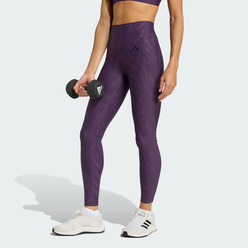 Pajkice adidas Performance Optime AOP Tights Lila | JX3126