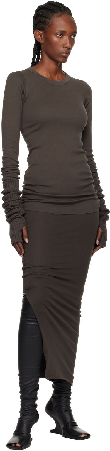 Krila Rick Owens DRKSHDW Concordians Soft Edfu Midi Skirt Rjava | DS02E7335 RN, 3