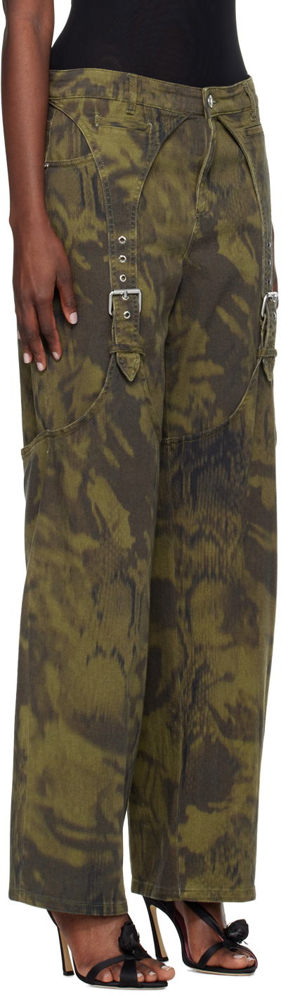 Cargo hlače Blumarine Pattern Denim Trousers Zelena | P422J133A, 1