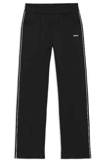 Trenirka BOSS BOSS Straight-Fit Tracksuit Bottoms with Piping Črna | 50544183