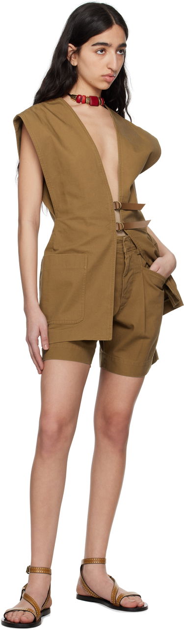 Kratke hlače ISABEL MARANT Isabel Marant Fairy Pleated Shorts Rjava | SH0221FA-C2F01I, 3