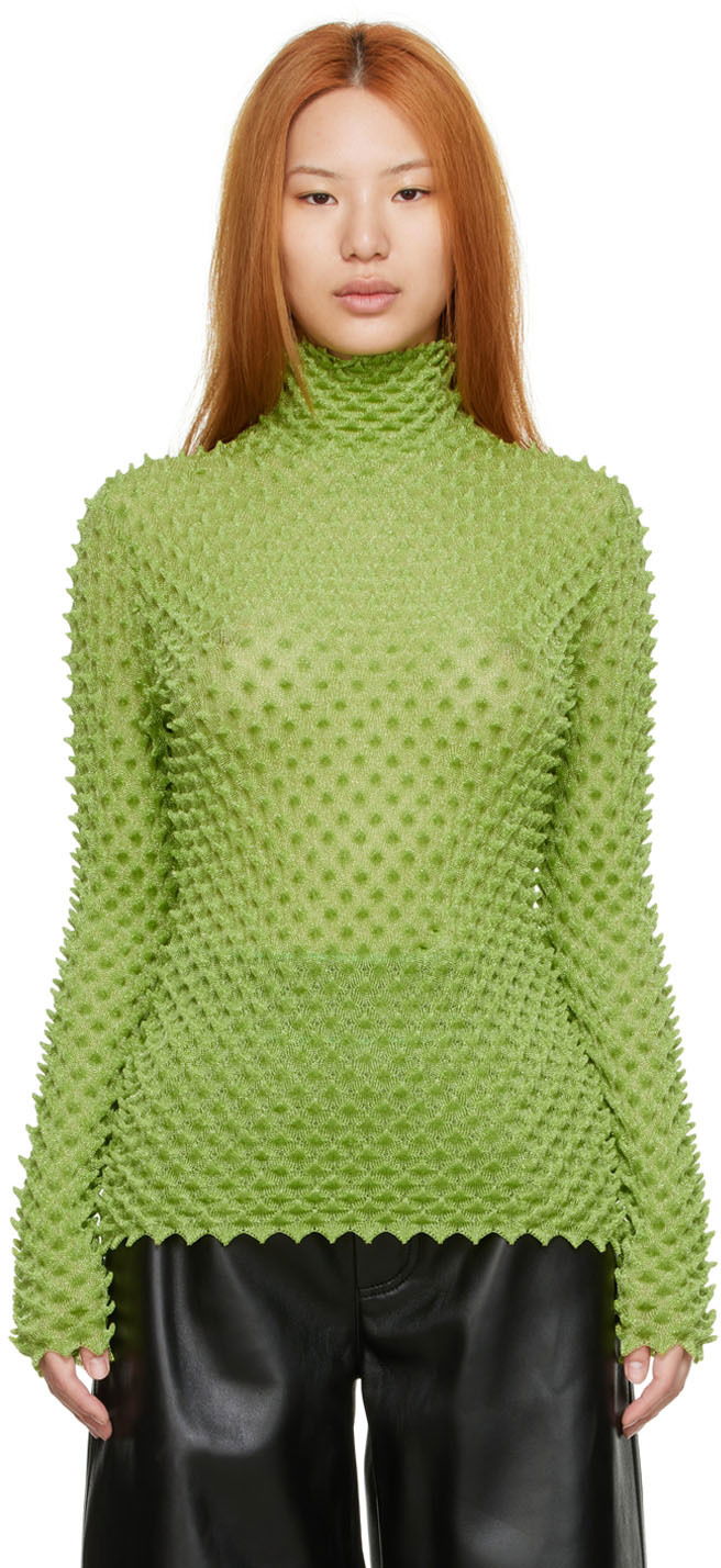 Pleteni pulover Bottega Veneta Polyester Turtleneck Zelena | 706208 V1DB0, 0