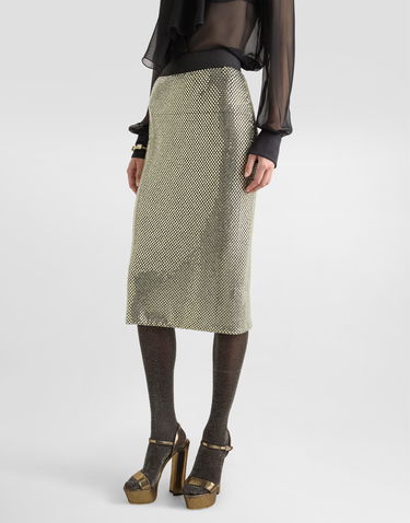 Krila Dolce & Gabbana Midi Pencil Skirt In Crystal Mesh Kovinski | F4C05ZFLSK3S0997, 3