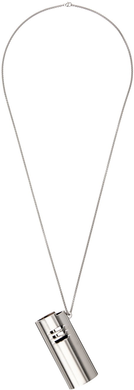 Ogrlica Rick Owens Silver Porterville Lighter Holder Charm Necklace Siva | RJ0000092 MMA