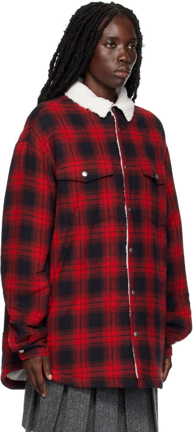 Srajce We11done We11done Check Sherpa Collar Jacket Rdeča | WD-SH3-22-141-U-RD, 1