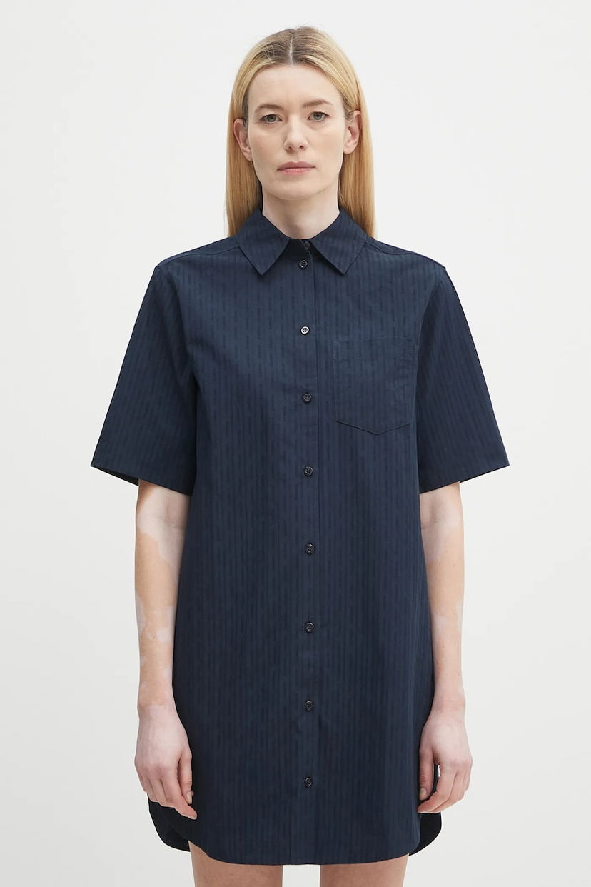 Obleke Samsoe Samsoe Samsoe Samsoe SATINA Mini Shirt Dress Mornarica | F25200080