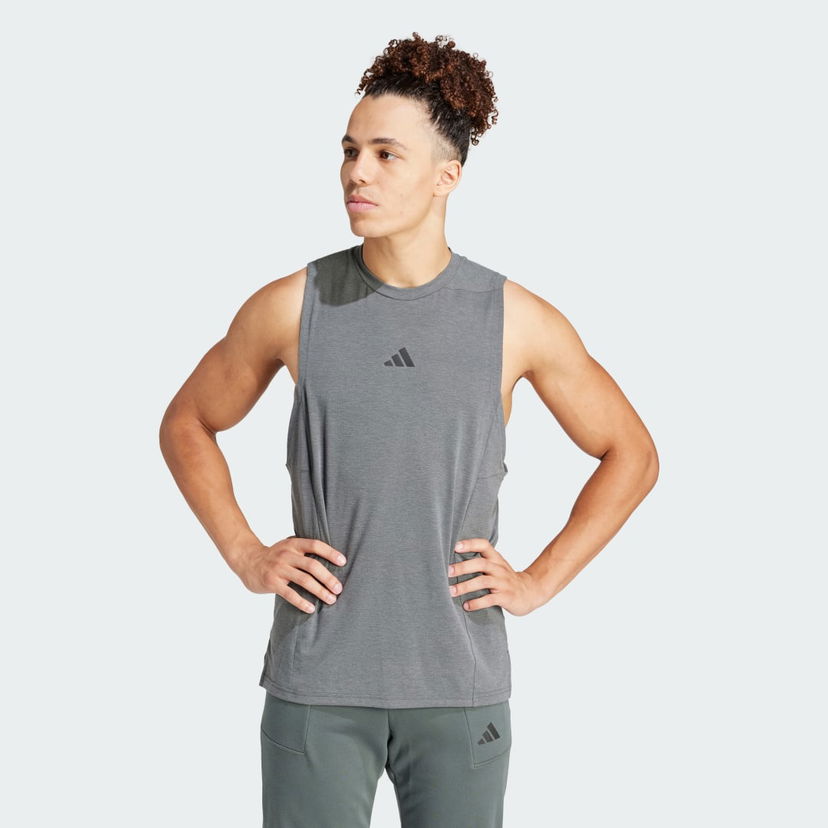 Majica brez rokavov adidas Performance Designed for Training Workout Top Siva | IS3819