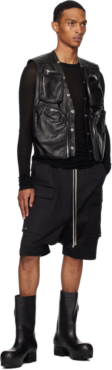 Telovnik Rick Owens Rick Owens Concordians Cargo Leather Vest Črna | RU02E1767 LBY, 3
