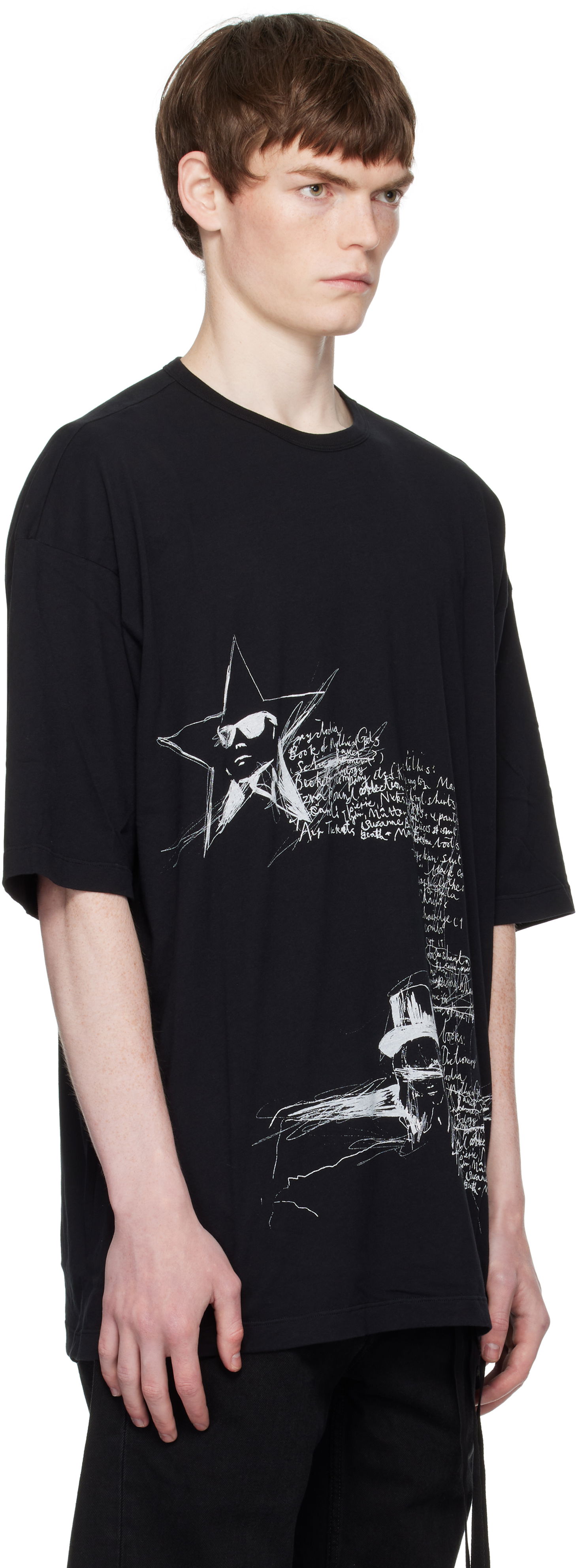 Majica Ann Demeulemeester Ann Demeulemeester Dieter Sketchbook Graphic T-Shirt Črna | B0012878-FA206-099, 1