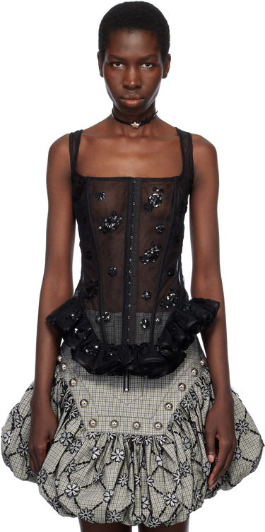 Krila Chopova Lowena Chopova Lowena Afly Sequin Tulle Corset Črna | 2282, 0
