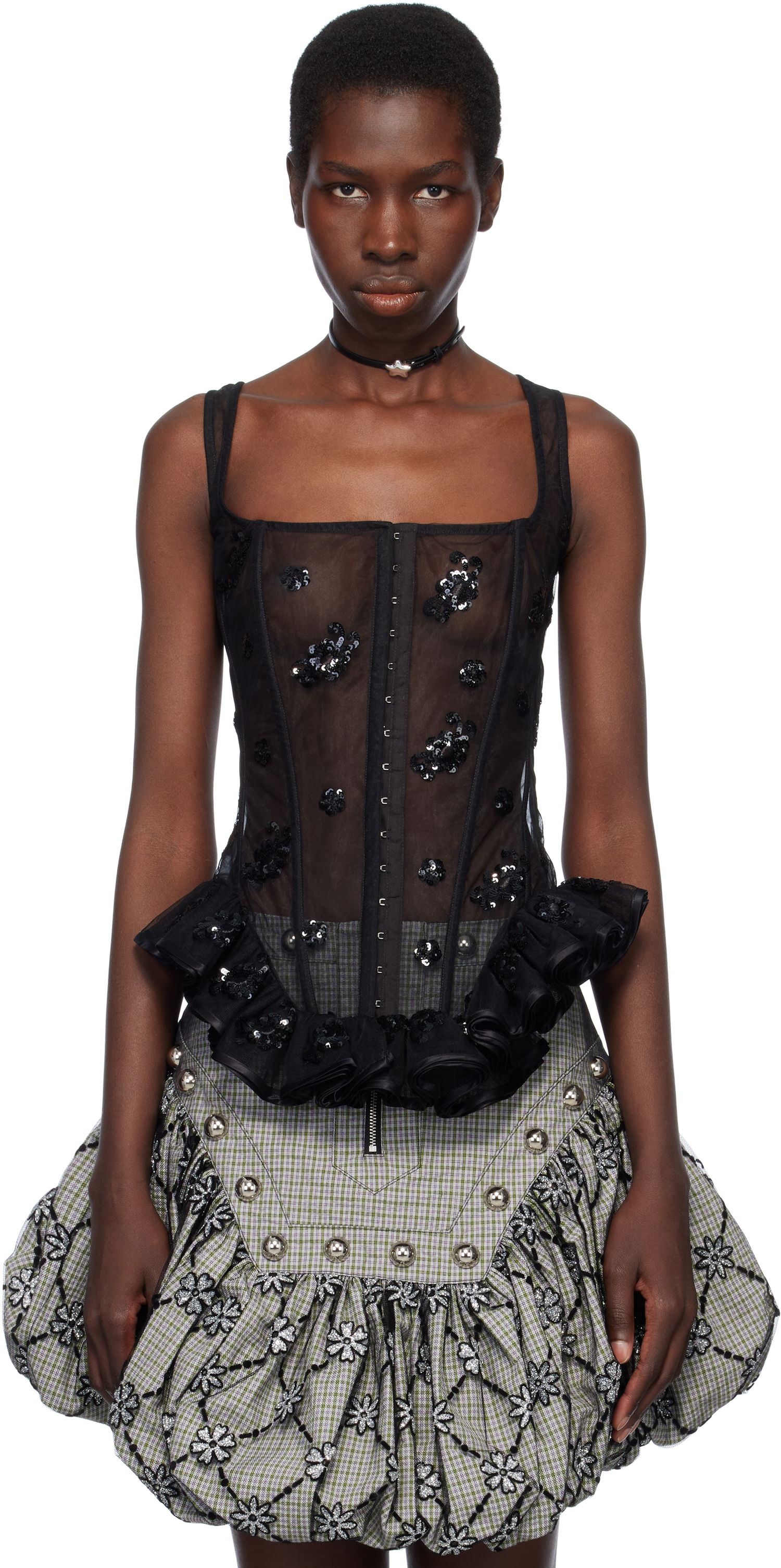 Krila Chopova Lowena Chopova Lowena Afly Sequin Tulle Corset Črna | 2282, 0