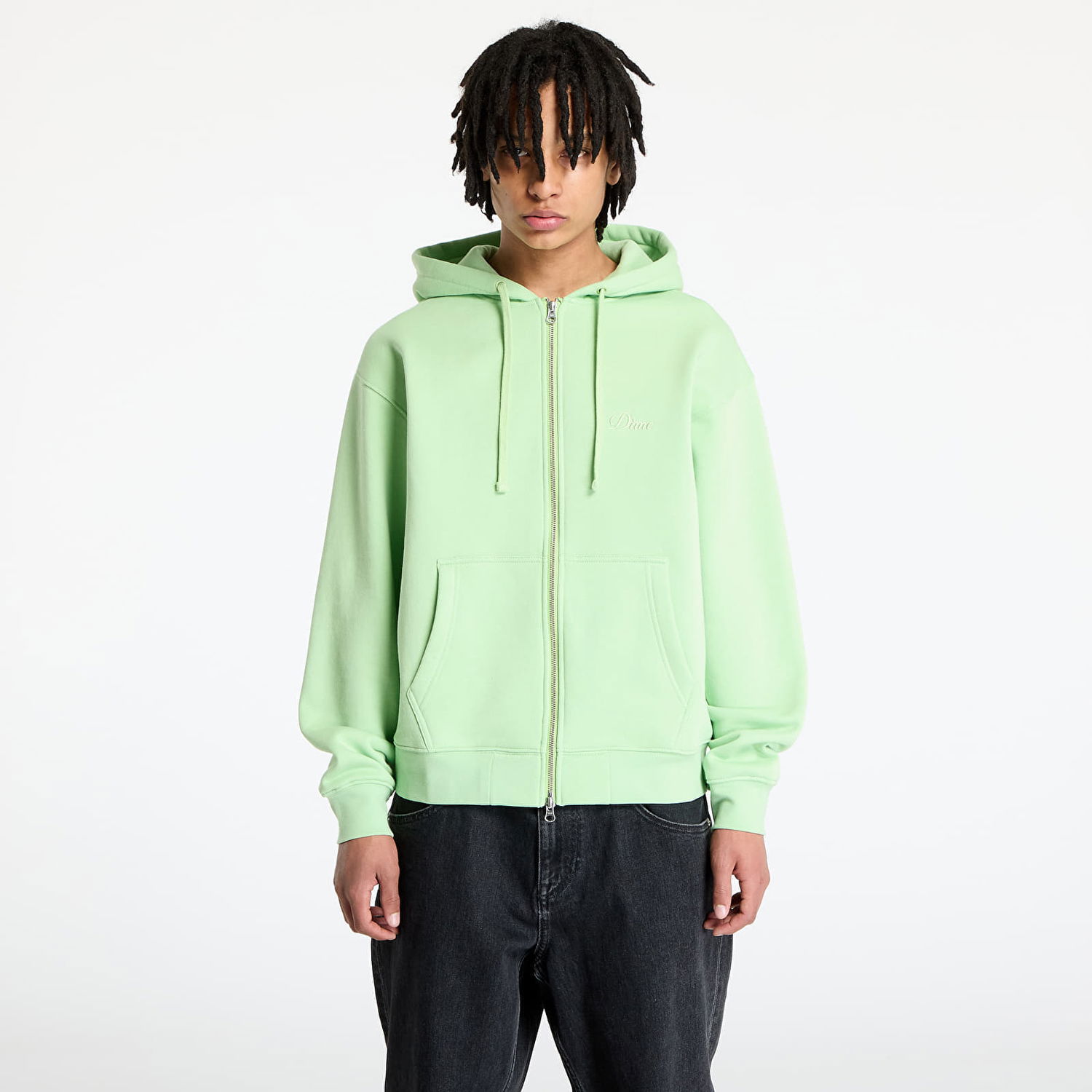 Pulover Dime DIME Cursive Zip Hoodie Zelena | DIMESP2549SAG, 0